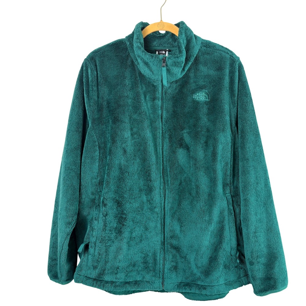 The North Face Osito Fleece Jacket Women 2X Green Full Zip NF0A7UV7